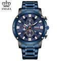 SMAEL hommes montres 2020 mode en acier inoxydable bande d&#39;affaires montre-bracelet Top marque de luxe chronographe Quartz Sport montre 9153